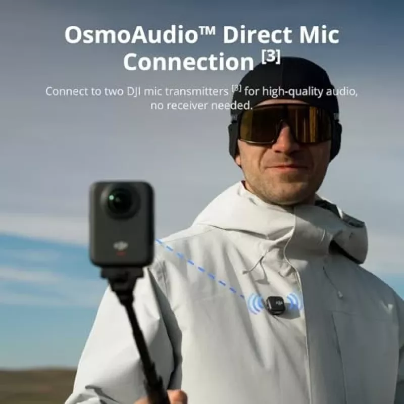 DJI Osmo 360 Adventure Combo CP.OS.00000442 action camera 8K 360°, 120 MP, CMOS da 1/1,1 pollici, display da 2 pollici, 128 GB, Wi-Fi, IP68