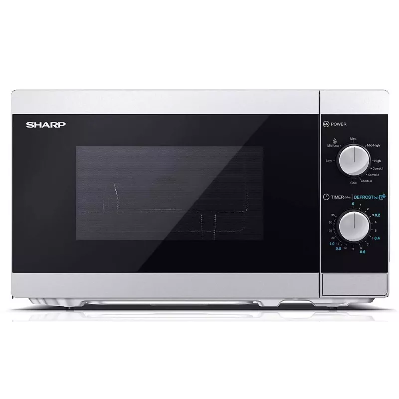 Sharp YC-MG01E-S forno a microonde combinato con grill, 20 l, 800 W, da appoggio, argento/nero