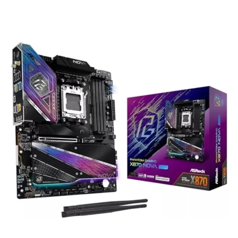 Scheda madre ASRock X870 NOVA WIFI — AMD X870, socket AM5, ATX, 4× DIMM DDR5, 256 GB, Wi-Fi 7, 2,5 GbE