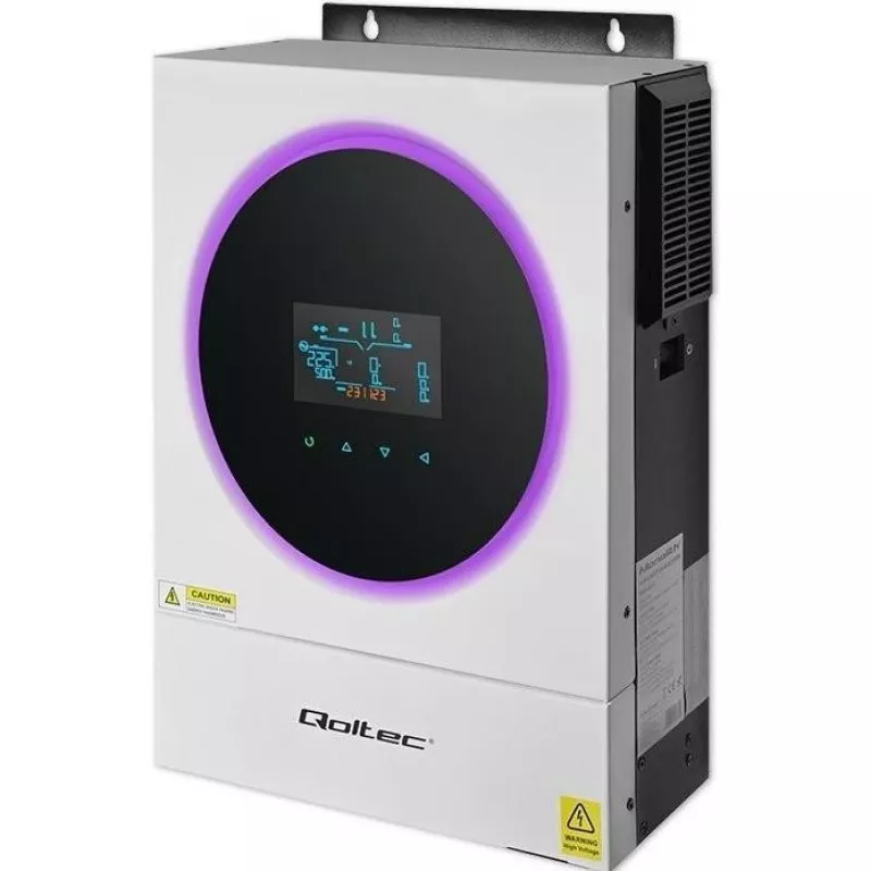 Qoltec, convertitore di tensione, inverter solare ibrido off-grid 4kVA 4kW 120A MPPT LCD Wi-Fi BMS sinusoidale