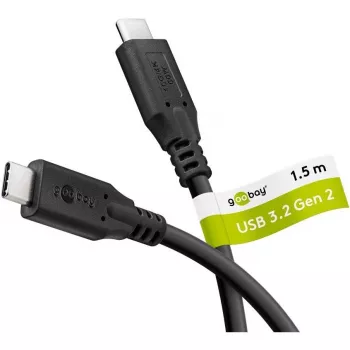 Cavo USB Goobay C, USB 3.2, 60 W, 10 Gbit/s, Power Delivery, 1,5 m (1,50 m, USB 3.2, 60 W), cavo USB