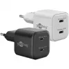 Caricabatterie dual-fast USB-C Nano, PD, GaN, 35 Watt (bianco, 2x USB-C, Power Delivery 3.0)