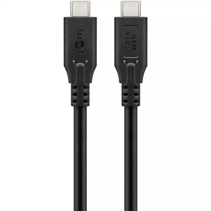 Cavo USB-C Goobay, USB4, 240 W, 40 Gbit/s, Power Delivery, 1 m (1m, USB 4.0, 240W), cavo USB
