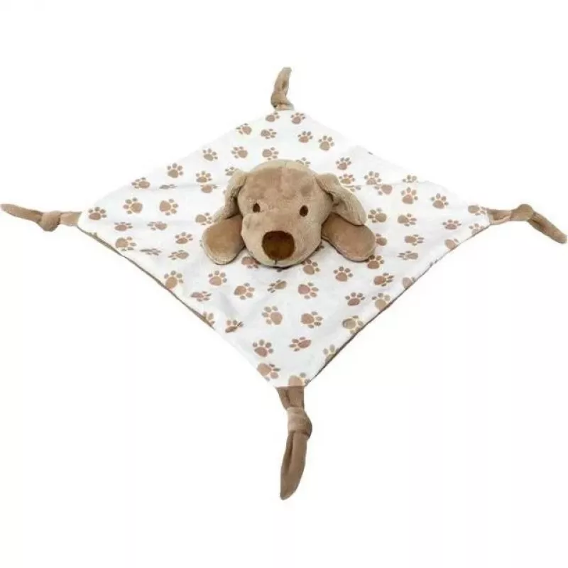 Peluche TULILO Milly beige cane 25x25 cm ciuccio morbido per neonati