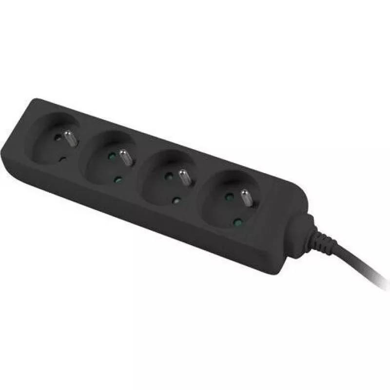 Lanberg, ciabatta, PS0-04E-0150-BK distributore di corrente 4 prese AC per interni nero (4x, CEE 7/5, 1,50 m)