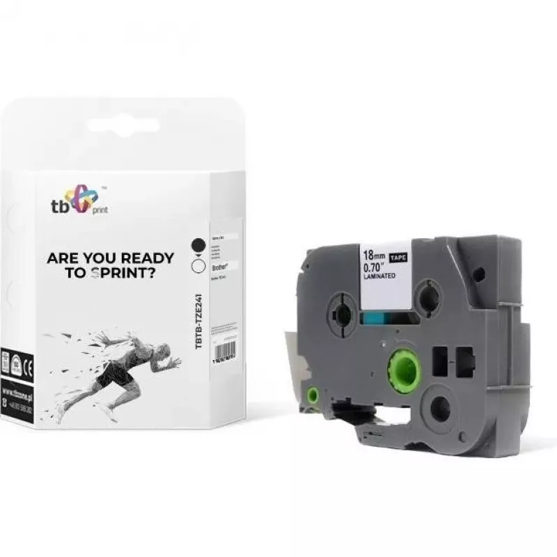 TB Print TBTB-TZE241 nastro per etichette per Brother, 18 mm x 8 m, 1 pz.