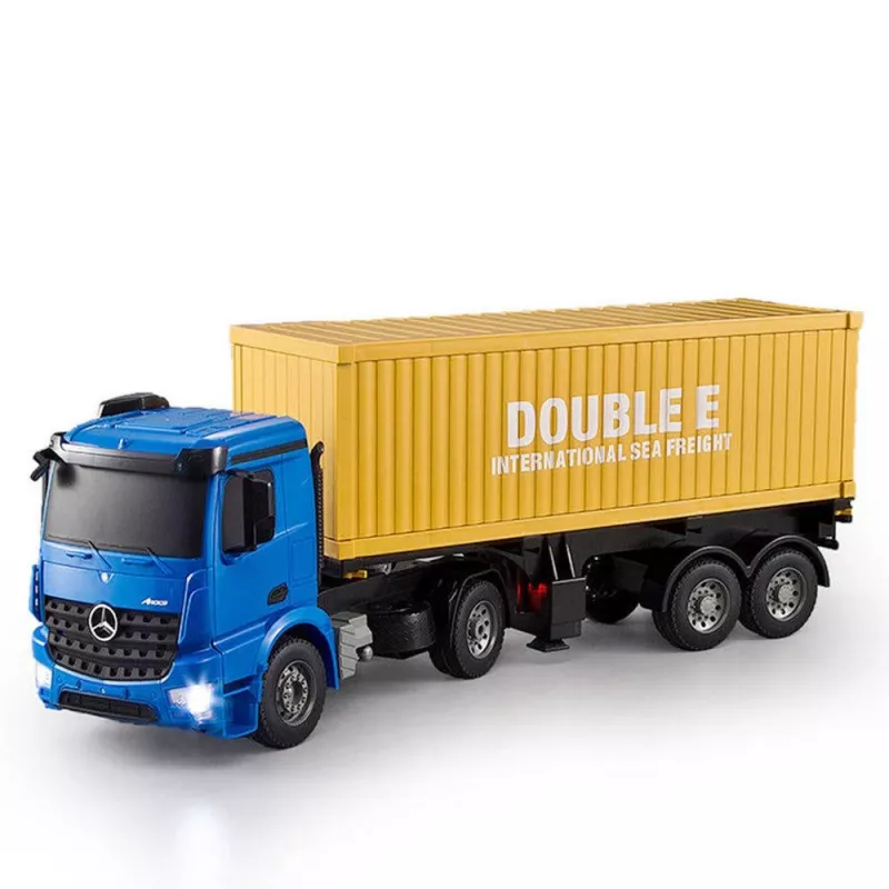 Double E scala 1/20 RC Mercedes-Benz Arocs con rimorchio a pianale preassemblato