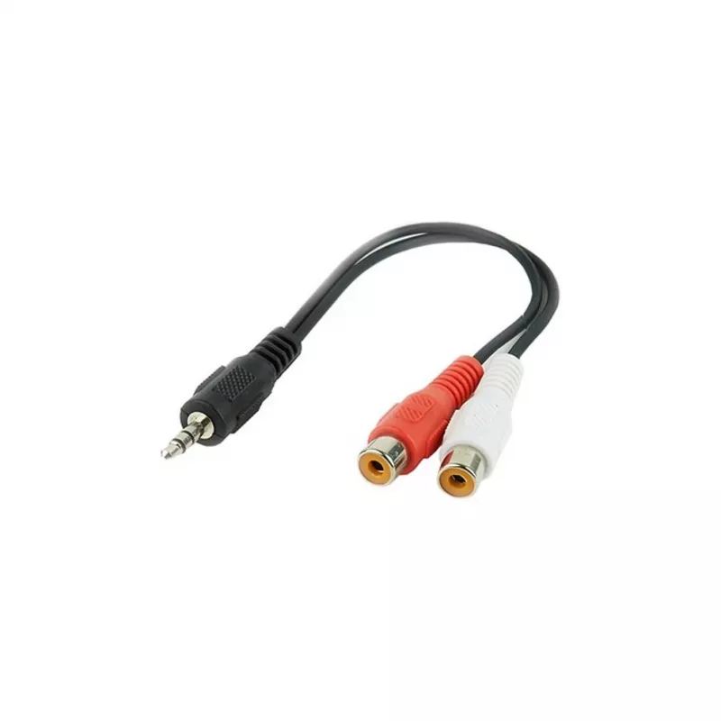 Cavo jack audio (3,5 mm) a 2 RCA GEMBIRD CCA-406 20 cm nero
