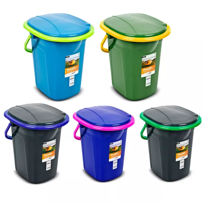GreenBlue GB320BG WC portatile da campeggio a secchio, nero/verde