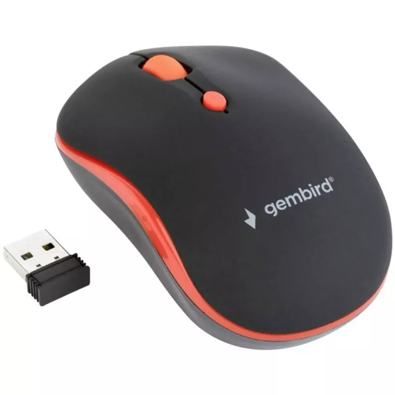GEMBIRD mouse ottico wireless MUSW-4B-03-R 1600 DPI nano USB nero-rosso