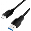 Logilink - Cavo USB - USB Type-A (F) a USB-C (M) - USB 3.2 Gen 1 - 3 A - 1 m - nero (CU0168)