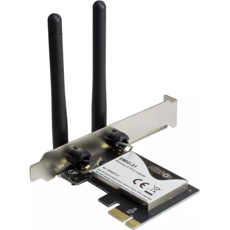 Inter-Tech DMG-31 - interno - senza fili - PCI Express - Wi-Fi - Wi-Fi 4 (802.11n) - 300 Mbit/s (88888147)