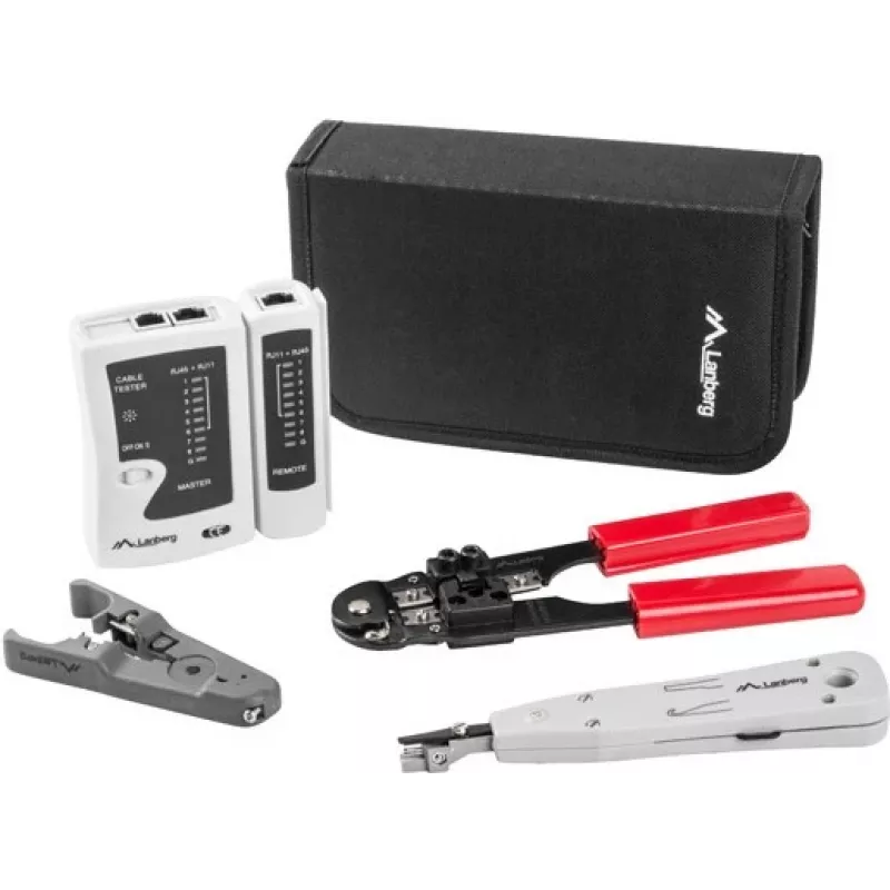 Set di attrezzi per rete LANBERG tester spellafili pinza crimpatrice NT-0301 – supporto connettore RJ-12