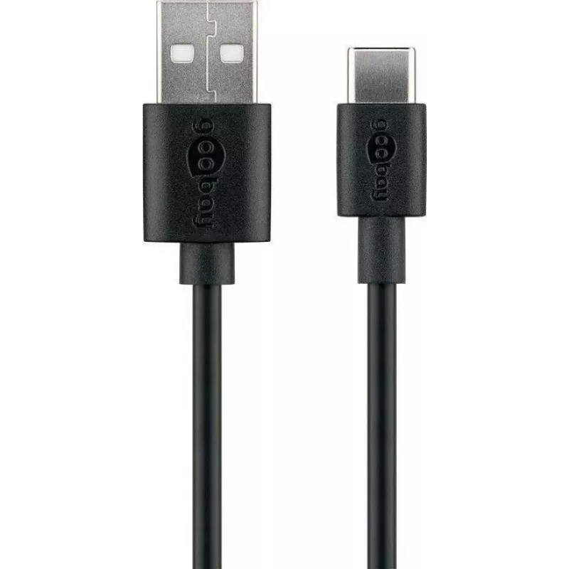 Goobay | Cavo di ricarica e sincronizzazione USB-C (USB-A > USB-C) | 59124 | connettore USB-C | connettore USB 2.0 (Type-A)