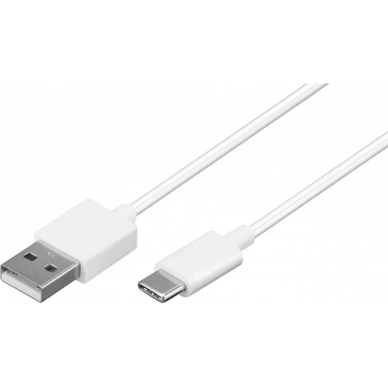 Wentronic 59130 cavo USB 2m USB A USB C connettore maschio connettore maschio bianco (59130)