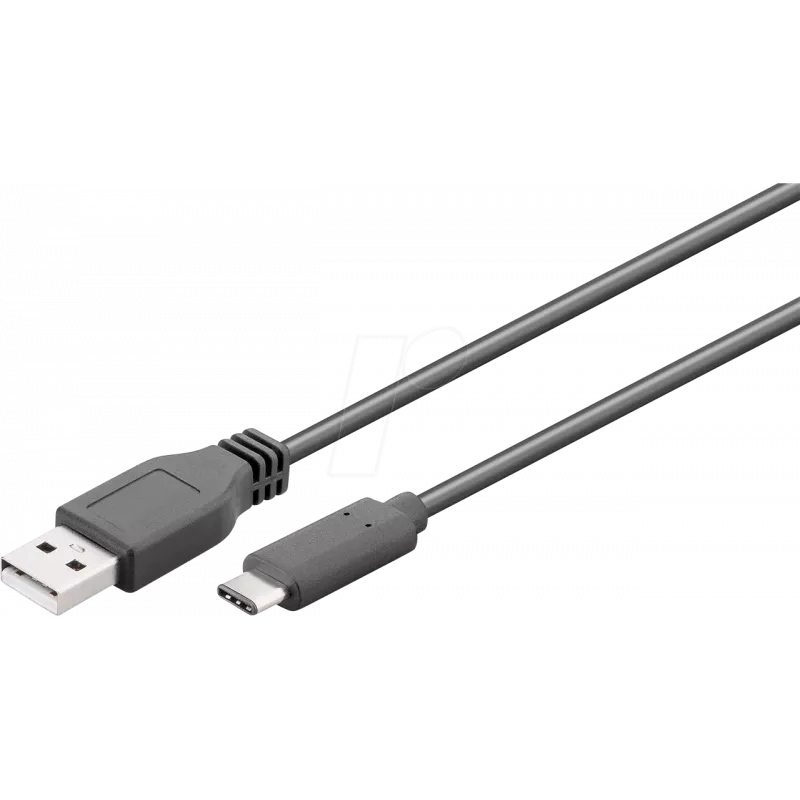 Wentronic goobay - cavo USB - USB-C (M) a USB Type A (M) - USB 3,1 Gen 2 3 A - 50 cm - rotondo - nero (41073)