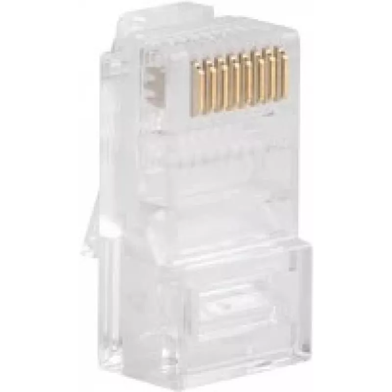 LANBERG connettore per cavi RJ-45 PLU-5000, schermatura U/UTP (UTP), bianco traslucido, confezione da 100