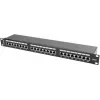 Patch panel 1U LANBERG PPS6-1024-B, 24 porte Cat6, metallo, nero, 442×114,5×44,5 mm