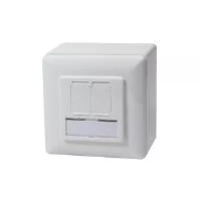 LogiLink NP0035A presa di rete da superficie, 2× RJ45, CAT5e, schermata, bianca