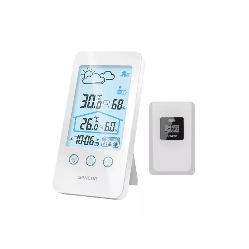 Stazione meteo Sencor SWS 3000 W con stazione di ricarica e sensore wireless, bianco