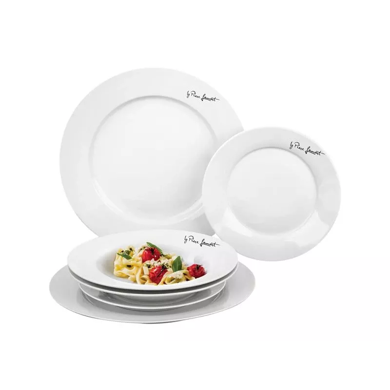 Set di piatti da tavola Lamart LT9001 6 pezzi porcellana bianco 3 persone