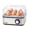 Cuociuova Adler AD 4486 — capacità per 8 uova, 800 W, acciaio satinato nero con coperchio trasparente