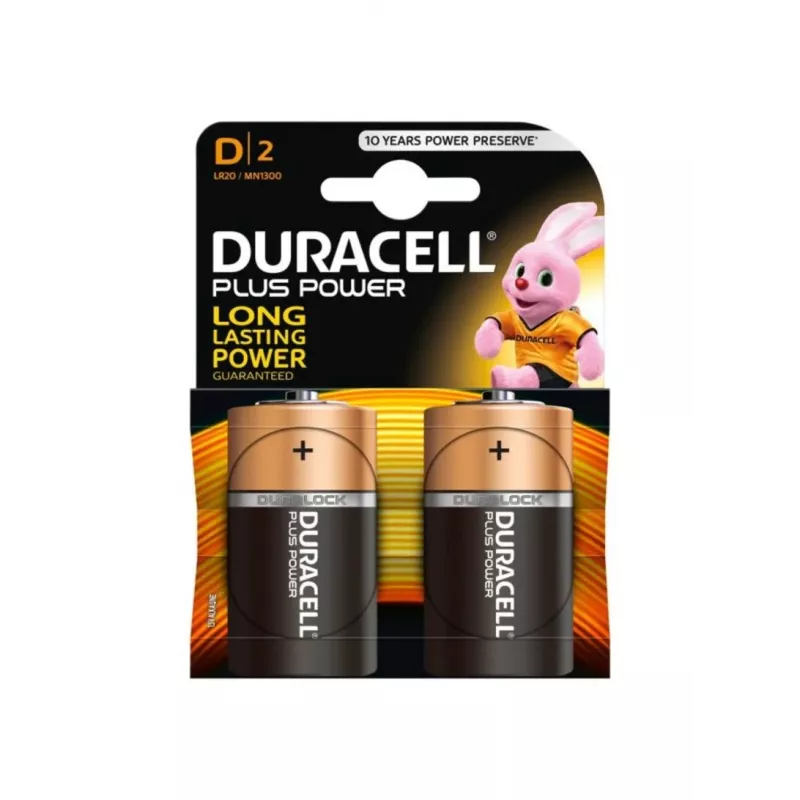 Duracell Basic D (R20) batteria — confezione da 2, celle primarie zinco-carbone
