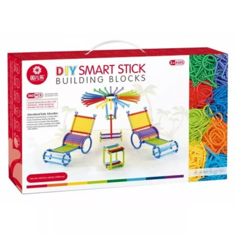 Set di costruzioni Ascato Blocks Sticks 360 elementi in scatola