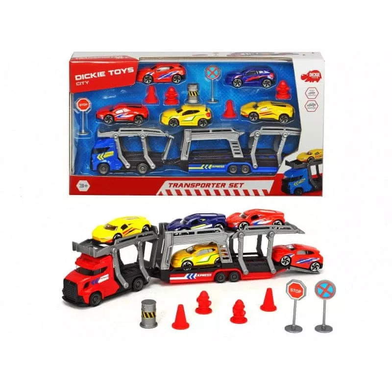 Set giocattolo meccanico Dickie City Set 203745012 con veicoli e accessori
