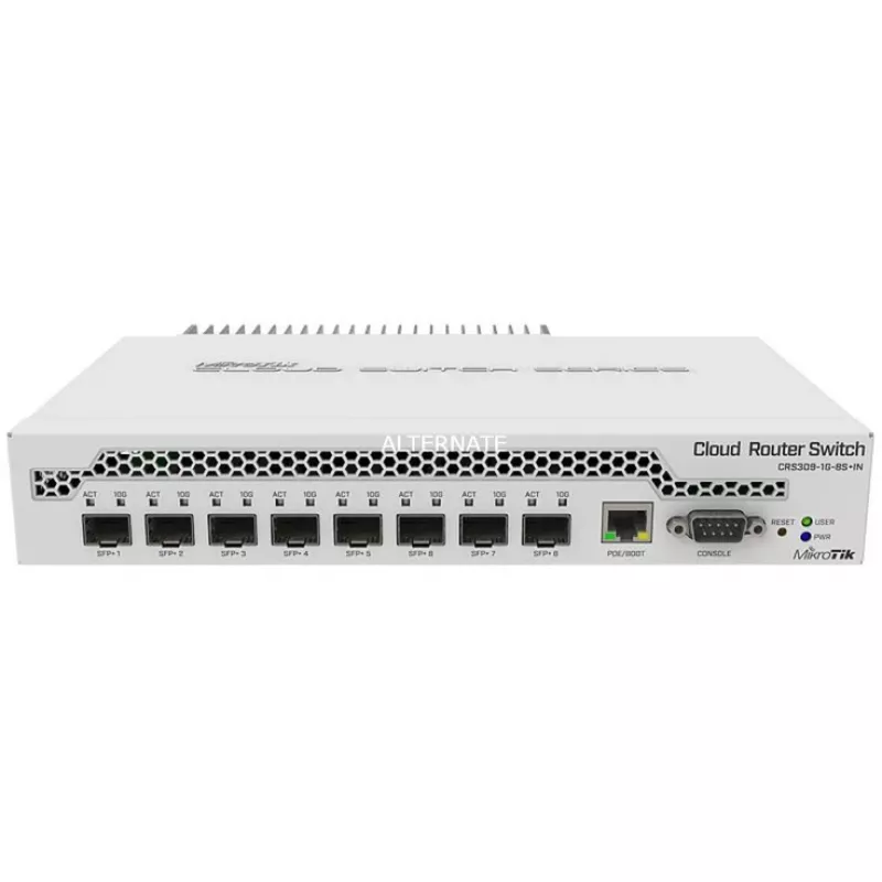 Mikrotik CRS309-1G-8S+ Gigabit Ethernet gestito (10/100/1000) Power over Ethernet (PoE) bianco