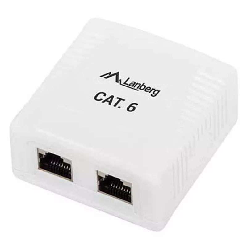 Lanberg OS6-0002-W scatola da superficie, 2x RJ45 Cat.6, bianca