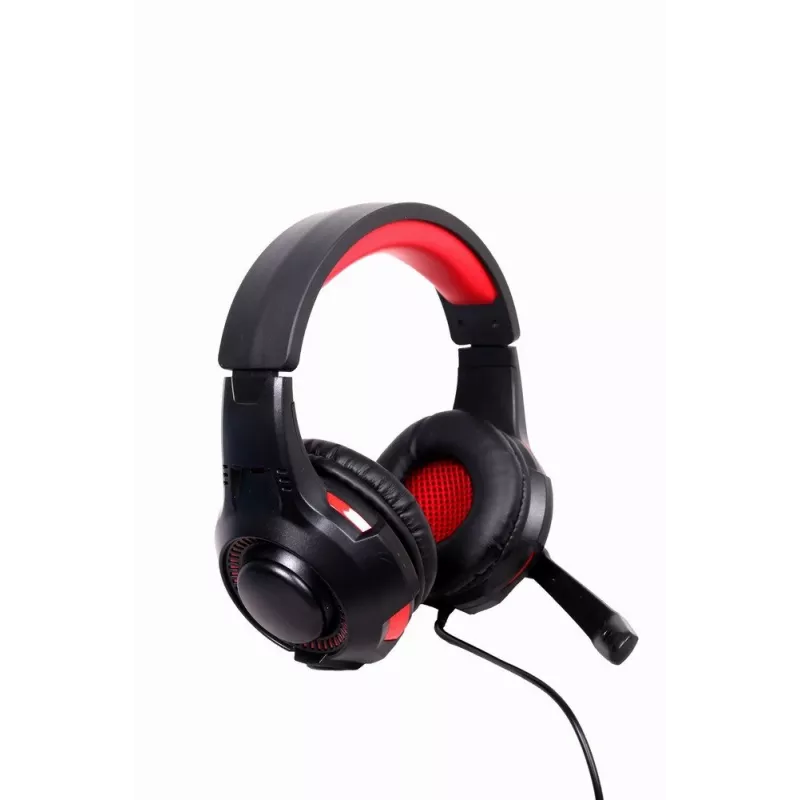 Headset gaming con filo GEMBIRD GHS-U-5.1-01 — over-ear, supporto 5.1, 20–20.000 Hz, cavo 2 m, rosso/nero