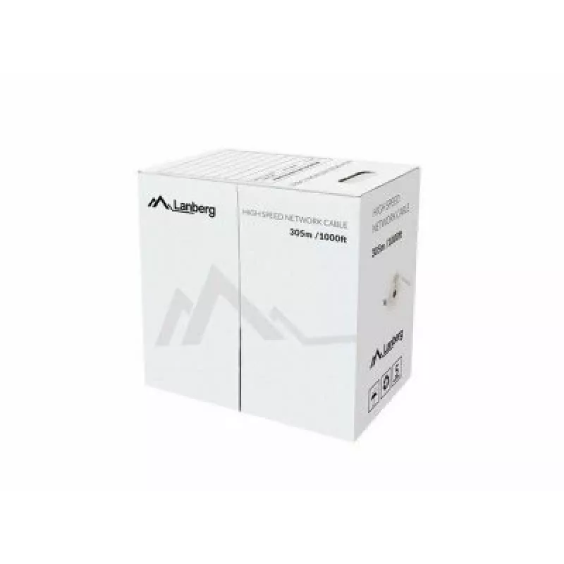 Lanberg LCU5-12CU-0305-S cavo di rete U/UTP Cat5e 305 m, rame solido, testato Fluke, grigio