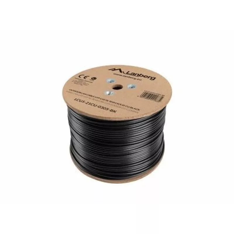 Cavo di rete LANBERG Cat5e U/UTP LCU5-21CU-0305-BK, 305 m, 24 AWG, guaina PVC, nero