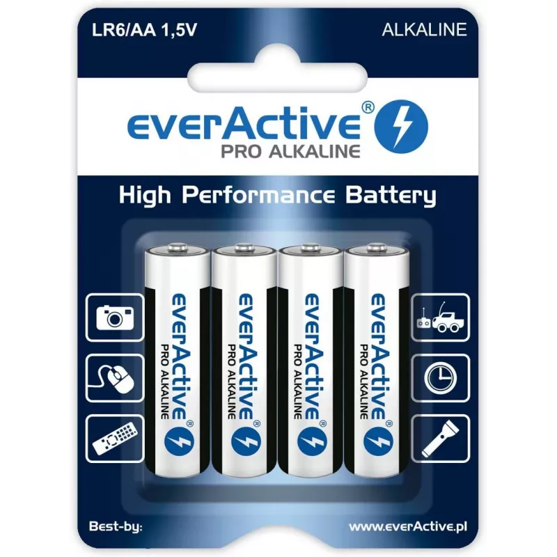 Batteria monouso everActive alcalina AA 1,5 V LR64BLPA confezione da 4