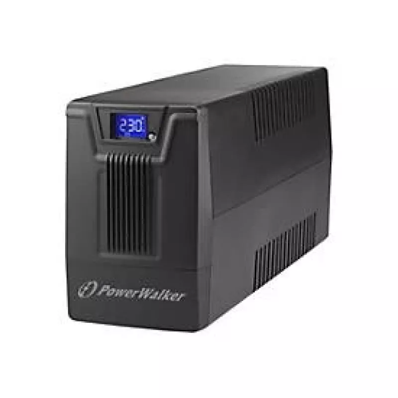 Gruppo di continuità PowerWalker VI 800 SCL FR — UPS Line-Interactive 0,8 kVA (480 W), 2 prese tipo E, USB, RJ-45/RJ-11, batteria 12V 9Ah, tower, nero