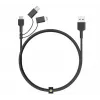 AUKEY CB-BAL5 cavo intrecciato 3 in 1, Micro USB / USB-C / Lightning, 1,2 m, nero