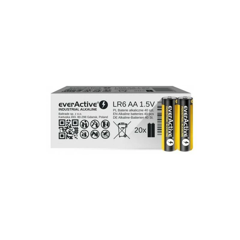 Batteria alcalina monouso everActive EVLR6S2IK AA 1,5 V — confezione da 40