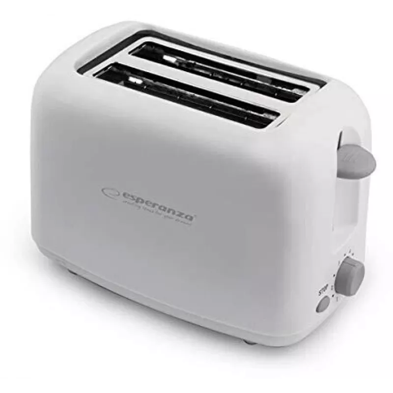 Esperanza EKT002 Ciabatta tostapane, 2 fessure, 600 W, bianco