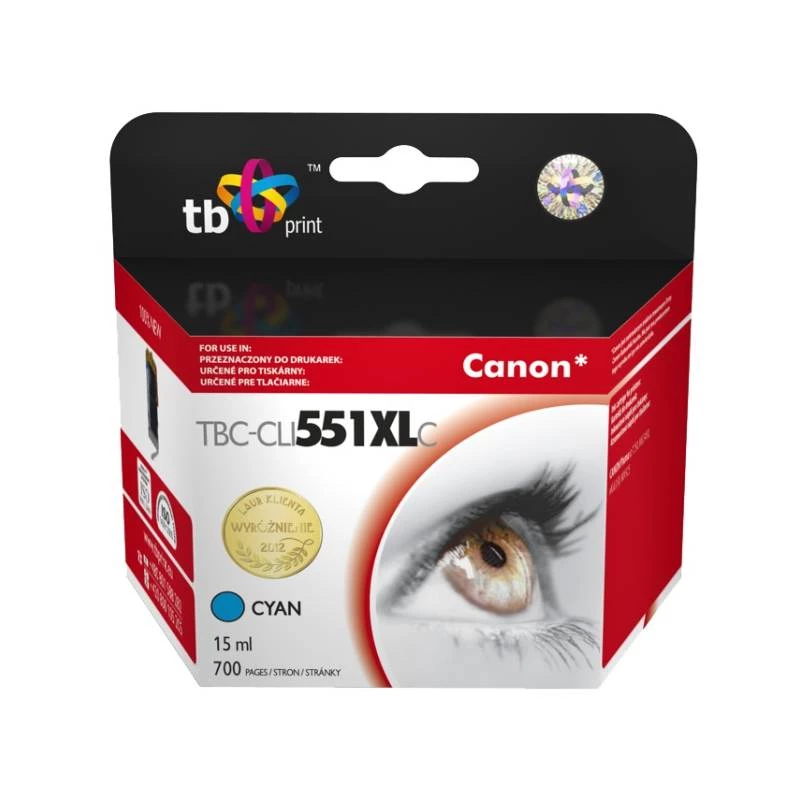 Cartuccia d'inchiostro TB compatibile per Canon CLI-551XL CY ciano