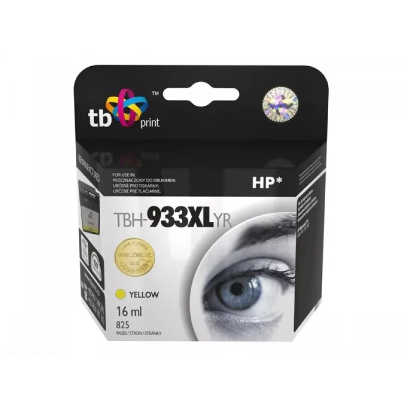 TB TBH-933XLYR Cartuccia d'inchiostro rigenerata per HP Officejet 6100 ePrinter (HP 933XL), giallo