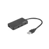 Hub USB NATEC Moth 4 porte USB 3.2 Gen 1 Type-A (5000 Mbit/s), alimentato via USB, nero, cavo 0,15 m