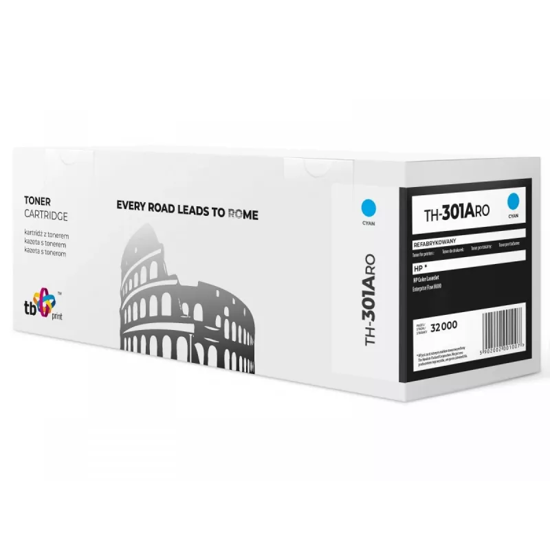 TB Print TH-301ARO toner rigenerato per HP CF301A (827A) Color LaserJet M880, 32000 pagine, ciano