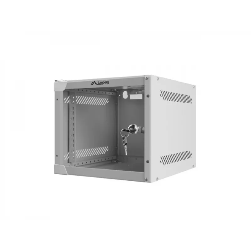 Lanberg WF10-2304-10S armadio rack a parete da 10" 4U, 280×310 mm, porta in vetro, 20 kg, grigio (RAL 7035)
