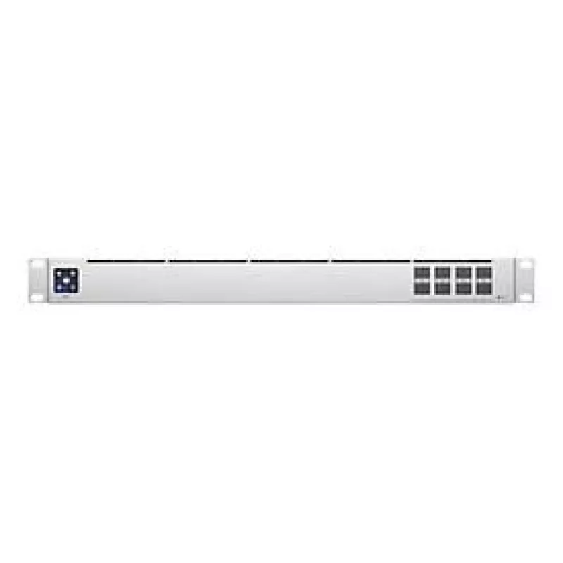 Switch di rete gestito L2 UBIQUITI USW-Aggregation — 8 slot SFP+, supporto 10G, senza ventola, rack 1U, argento