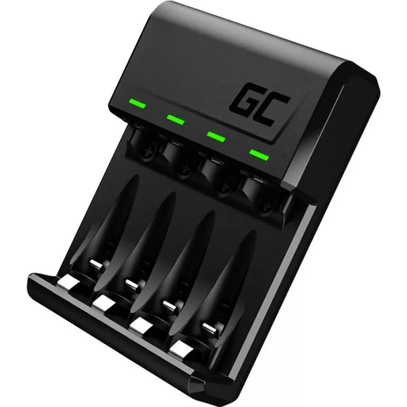 Caricabatterie Green Cell GC VitalCharger USB, 4 slot, AA/AAA, alimentato via USB, nero