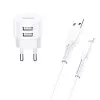 Caricabatterie usams T20 2x USB 2.1A con cavo Lightning – caricabatterie da parete USB portatile