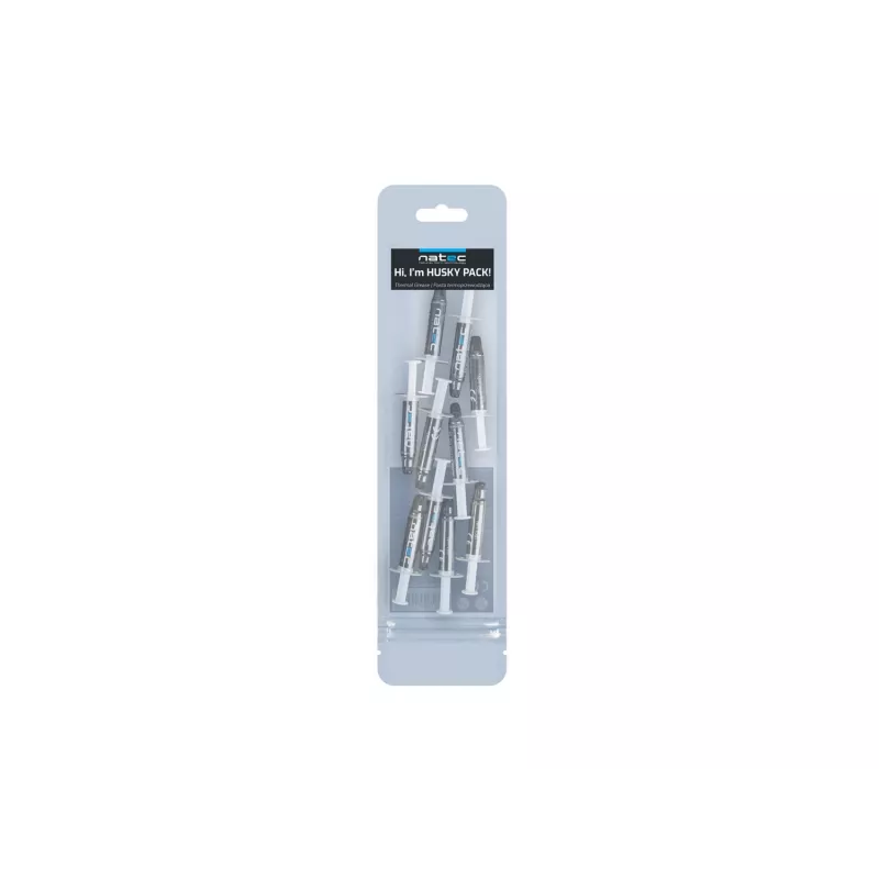 Pasta termoconduttiva NATEC Husky Pack NPT-1581, conduttività termica 4,63 W/m·K, grigio, -30–280 °C, 10 pezzi