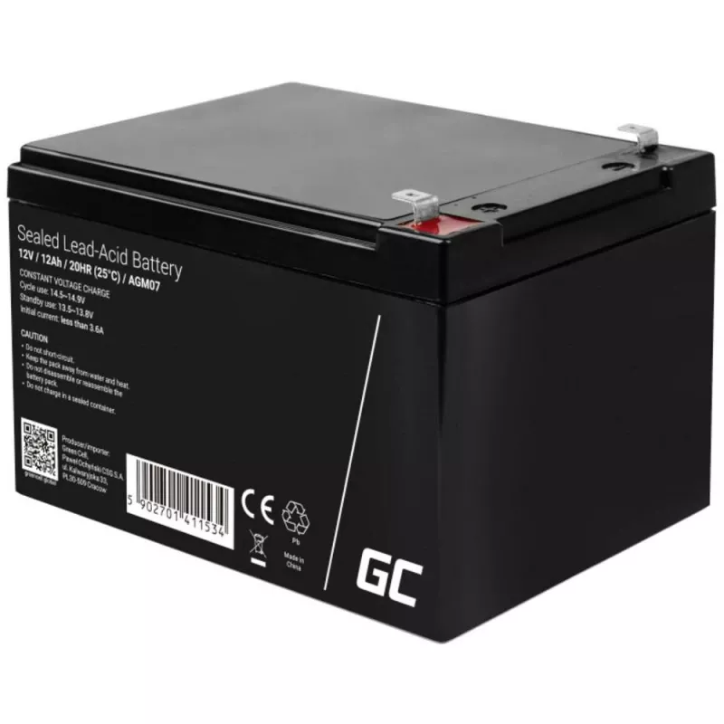 Batteria per UPS Green Cell AGM04 12V 7Ah al piombo-acido sigillata (VRLA), nera, 1 pz