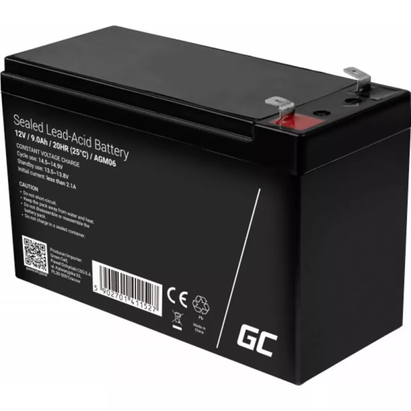 Batteria per UPS Green Cell AGM06 — 12 V 9 Ah piombo-AGM (VRLA) 95 × 151 × 65 mm, 2,3 kg